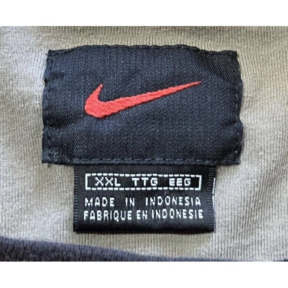 Vintage Nike 90s Red Cotton T-Shirt Men’s XXL Swoosh Logo Black Gray Trim Y2K - Picture 7 of 15